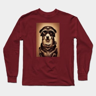 Vintage german shepherd portrait Long Sleeve T-Shirt